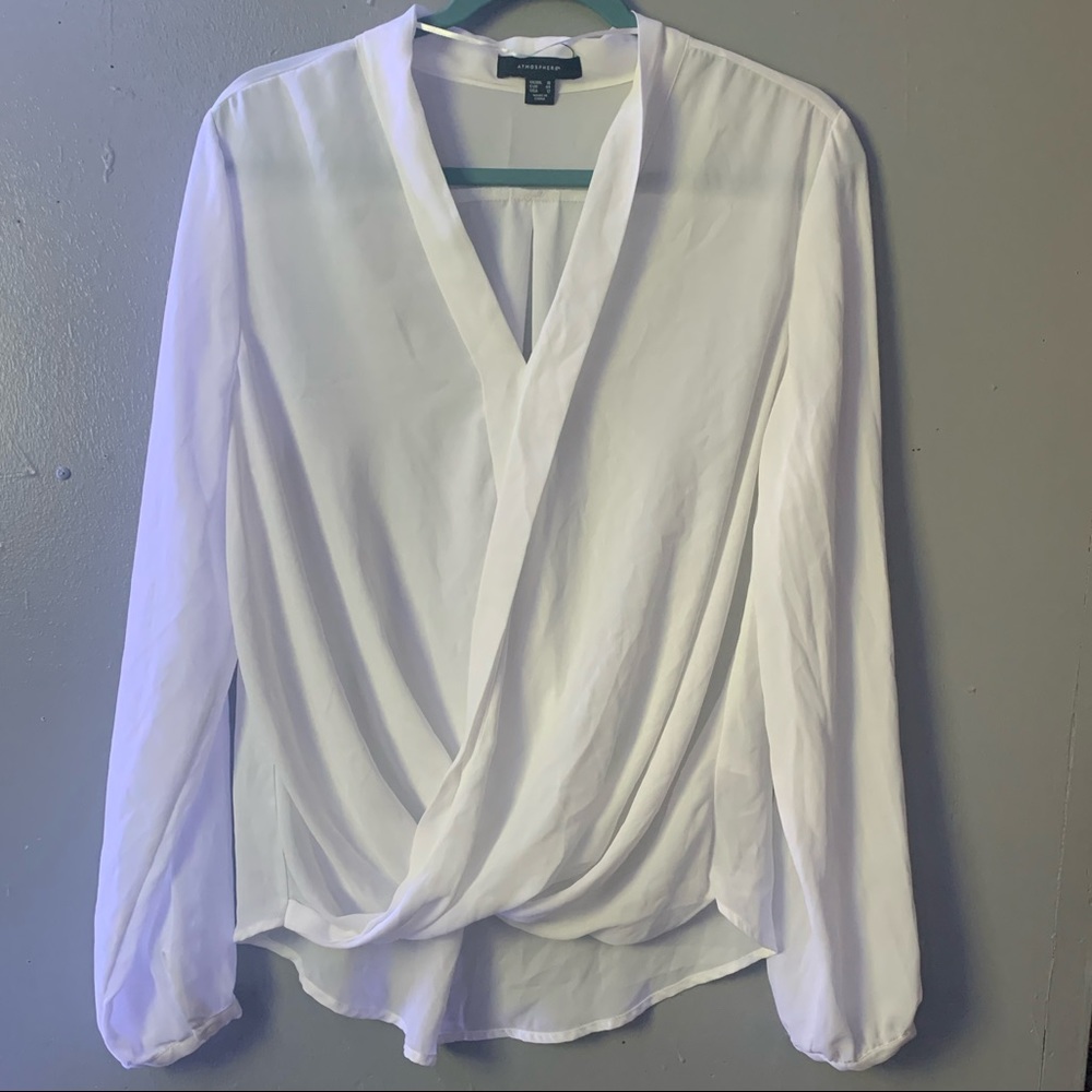 Atmosphere White Long Sleeve Blouse (L)